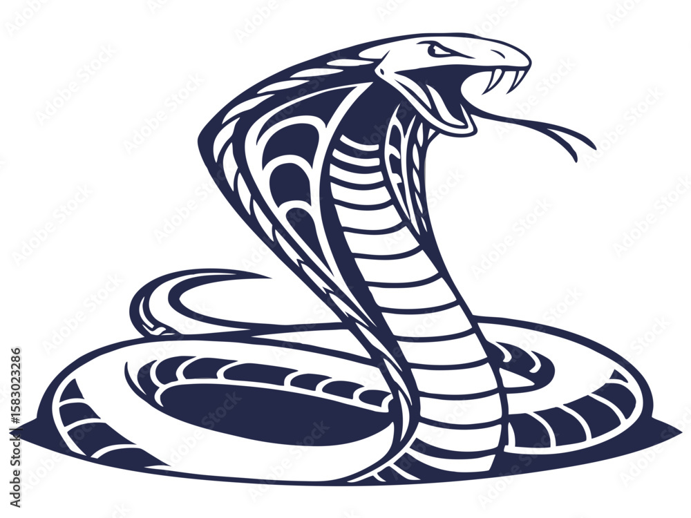Fototapeta premium Powerful Cobra Mascot Design in Bold Colors