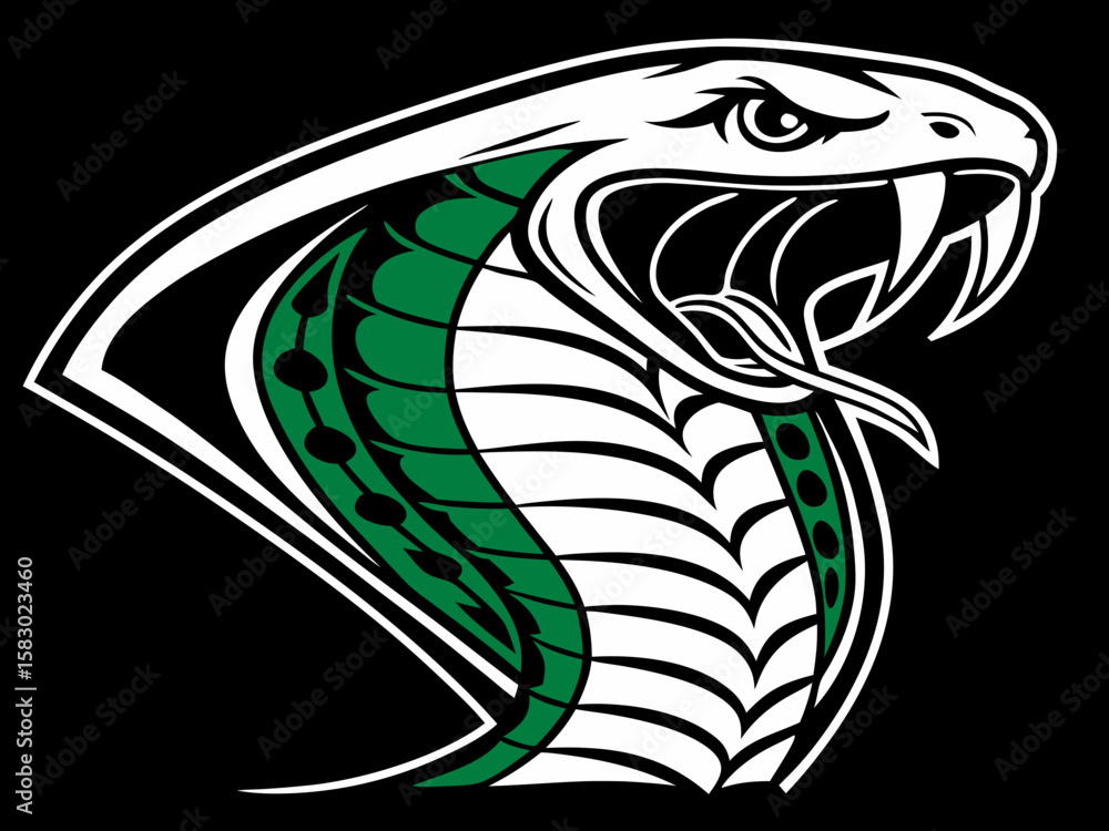 Obraz premium Aggressive Cobra Emblem Design in Monochrome Style
