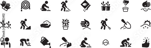 Cleaning and Sanitation Icon Set – Mop, Cleaning, Janitor, Gloves, Broom, Sanitization, Housekeeping, Hygiene, Disinfect, Floor, Cleaner, Icon

