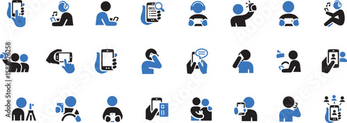 Human Interaction Icon Set – Conversation, Interview, Speaker, Dialog, Psychology, Mental Health, Listening, Communication, Public Speaking, Coaching, Talking, Therapist, Icon

