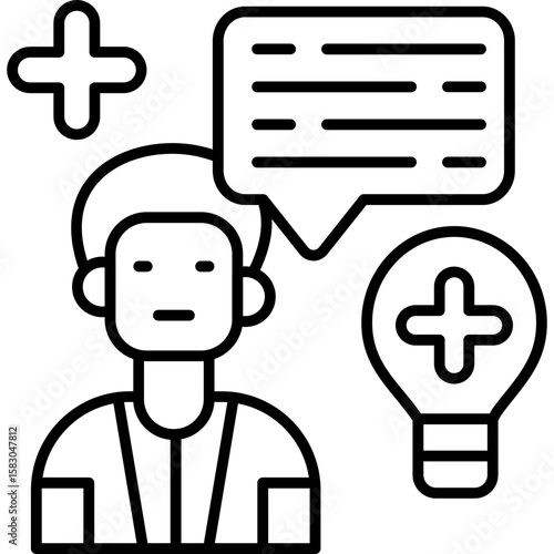 Positive Thinking Icon Vector Element