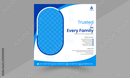 Medical healthcare social media post design