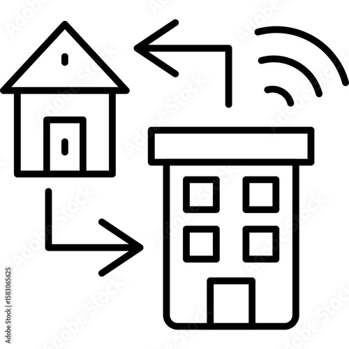 Hybrid Work Icon Vector Element