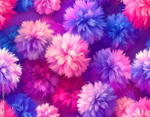 Abstract fluffy flower pattern