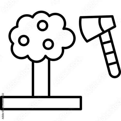 Deforestation Icon Vector Element