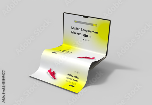 Laptop Long Screen Mockup Display