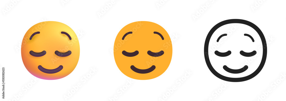 Fototapeta premium Relieved Face Emoji 