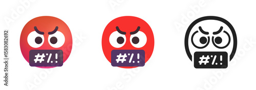 Face With Symbols On Mouth Icon

