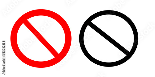 Prohibited circle sign.