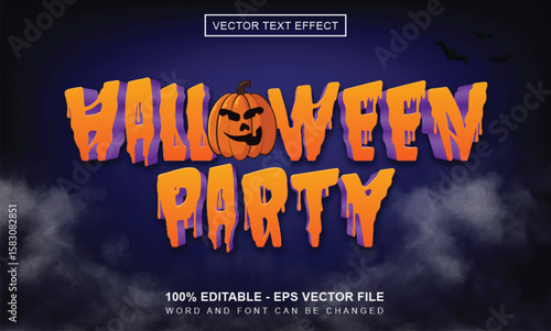 Halloween party text effect