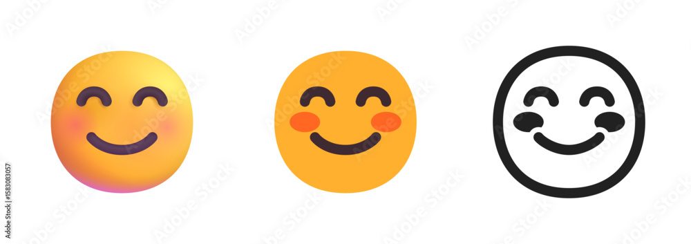 Fototapeta premium Smiling Face with Smiling Eyes Icon 