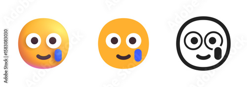 Smiling Face with Tear Icon

