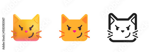 Grinning Cat Face with Smiling Eyes Icon
