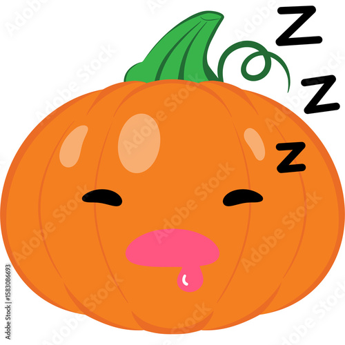 Pumpkin Sleeping Face Cartoon