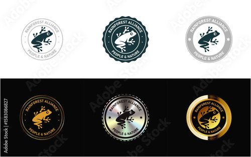 Rain forest Alliance People & Nature logo. Icon, Stamp, Badge, Seal and Symbol vector
