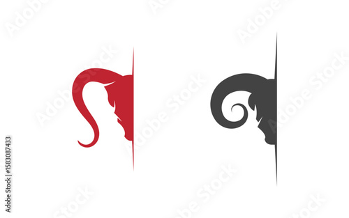 Taurus Horn Logo Template vector icon illustration design v1.7
