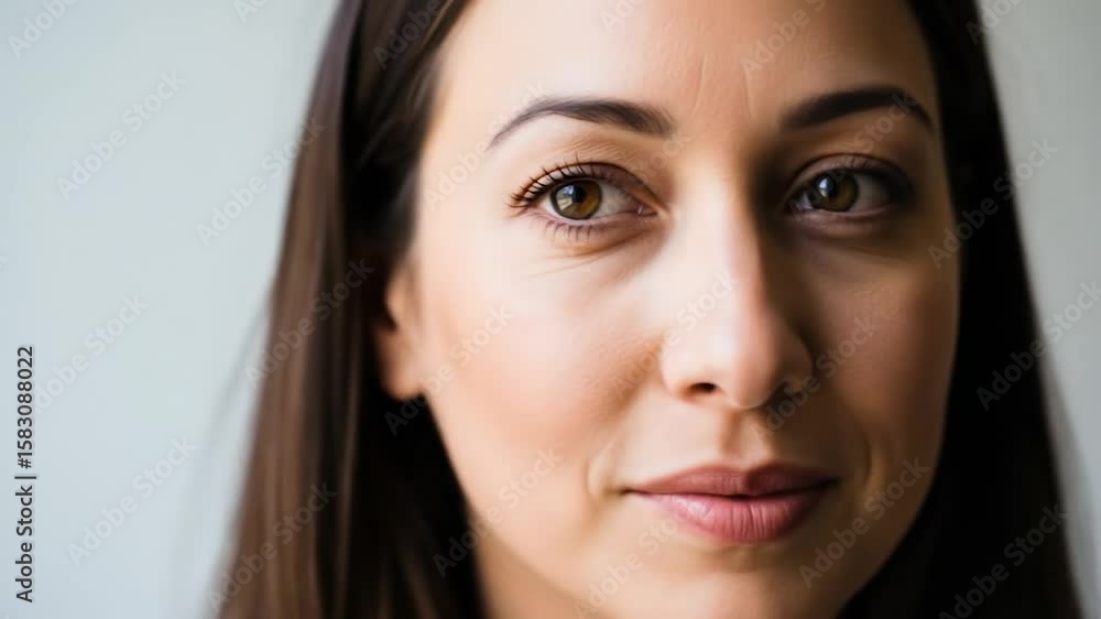Thoughtful Woman Close Up Portrait Thoughtful Woman Close Up Portrait