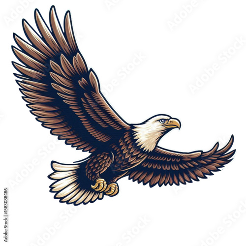 american bald eagle Cartoon Vector Illustration isolated