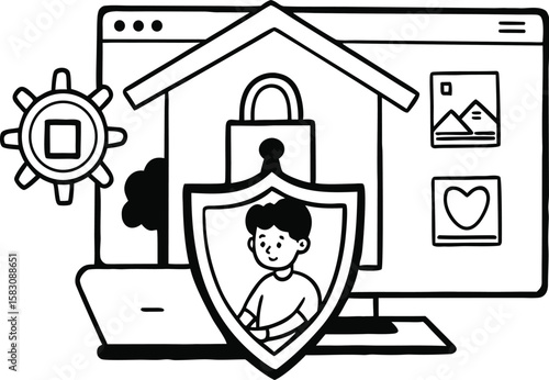 Internet Safety and Parental Control Icons