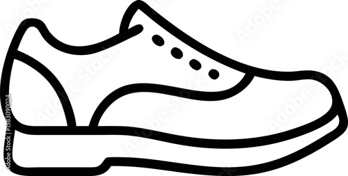 Black outline of a classic oxford shoe footwear formal