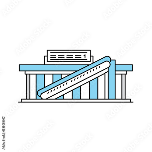 Baggage claim area illustration, airport design, travel concept, modern style