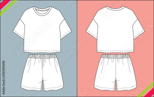 KIDS OVERSIZE HALF SLEEVE AND SHORT PYJAMA SET