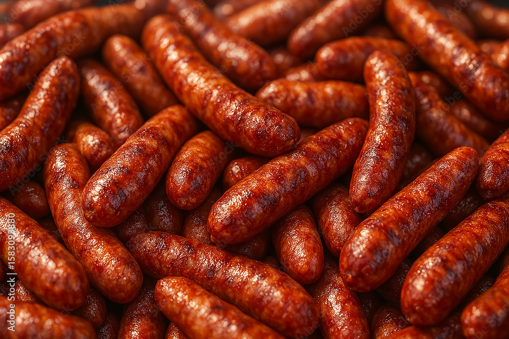 Grilled Northern Thai Sausages Close-Up Background
Grilled Northern Thai Sausages Close-Up Background