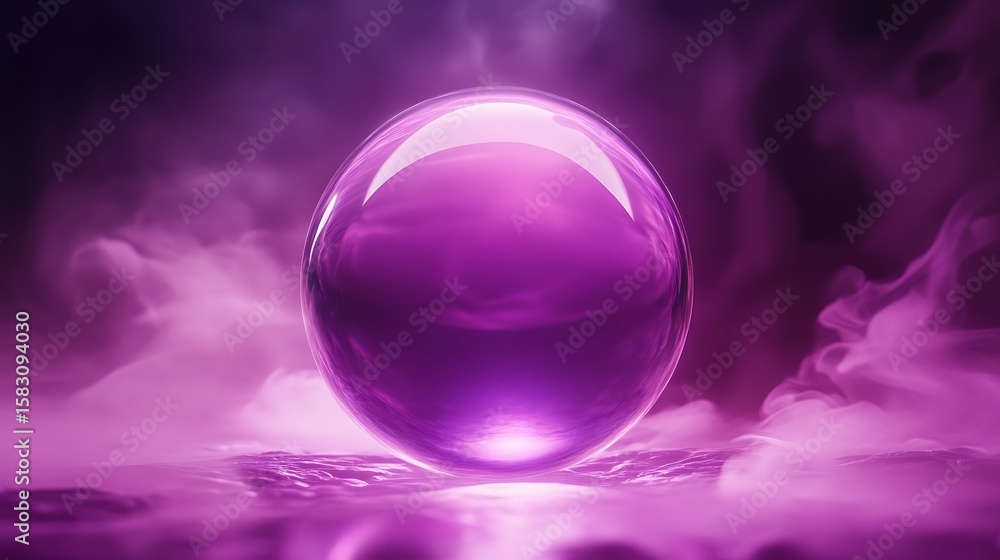Obraz premium Purple orb, smoke, illuminated