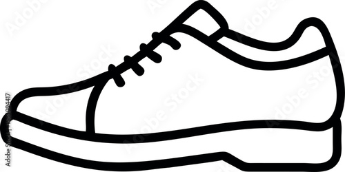 Black outline of a single oxford shoe footwear black and white