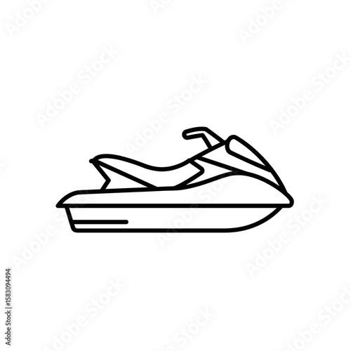 Jet ski outline icon for branding or advertising