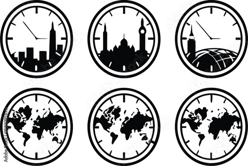 Time Zone World Clock Icons