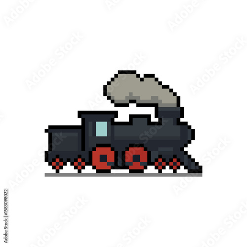 8-Bit Pixel Art Steam Train Icon
