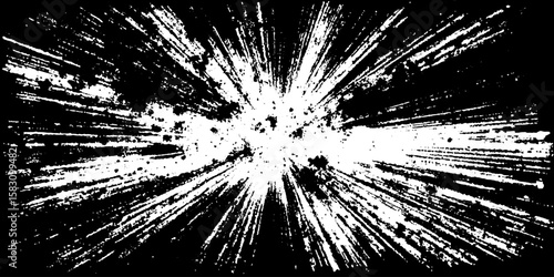 Dynamic black and white cracked explosion texture for creative design