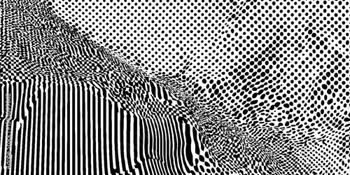 Abstract digital art with distorted waves and glitch effect for modern design