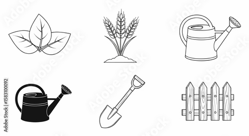 Vector Elements Gardening & Agriculture Icons for Creative Designs and more