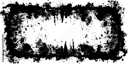 Grunge ink border with scratches and smudges for creative design projects