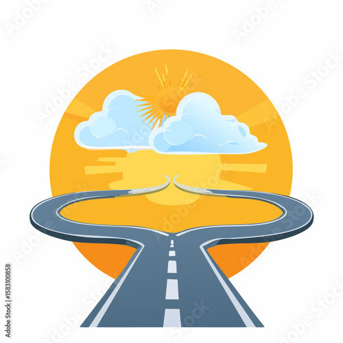 Road divides offering sunny or cloudy future at the Junction