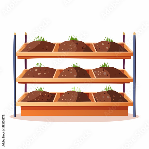 Grocery store aisle featuring shelves piled high with potting soil