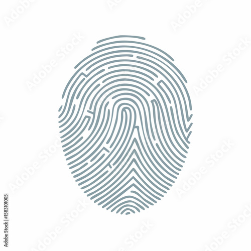 Fingerprint unraveling into a continuous line creates a maze on white background