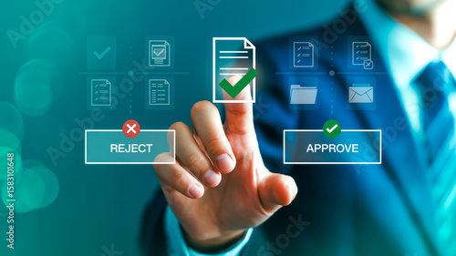 Digital interface document approval process reject