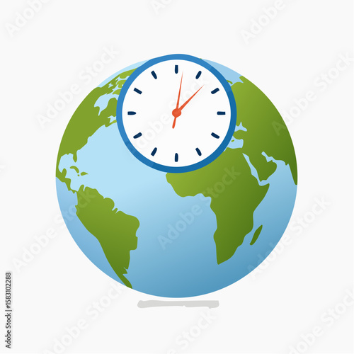 The Earth as a clock showing it is almost midnight on Planet Earth