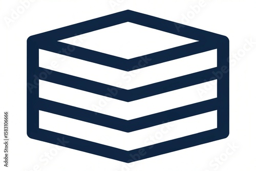 Abstract geometric stack illustration: modern, minimal, and clean design ideal for logos, icons