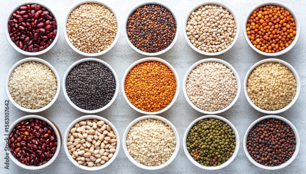 An Assortment of Healthy Dry Raw Organic Beans, Peas, Legumes, and Lentils for Culinary Uses An Assortment of Healthy Dry Raw Organic Beans, Peas, Legumes, and Lentils for Culinary Uses