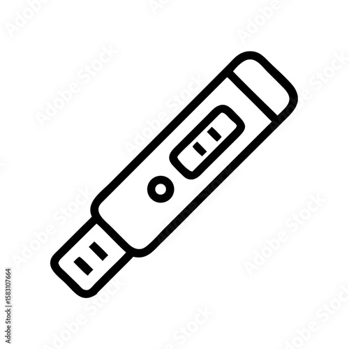 Pregnancy test icon in outline style with positive result