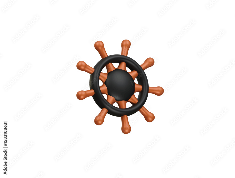 Obraz premium dharma wheel icon 3d illustration render