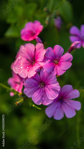 A cluster of vibrant pink and purple flowers in full bloom