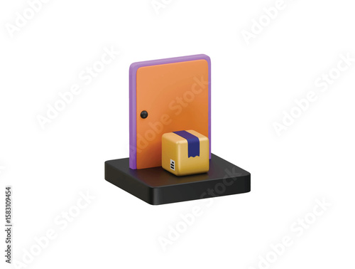 doorstep delivery icon 3d illustration render