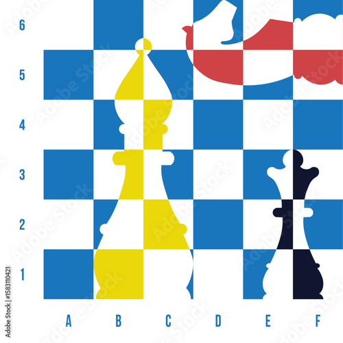 The chessboard. International Chess Day. July 20th. Vector illustration for printing, banners.