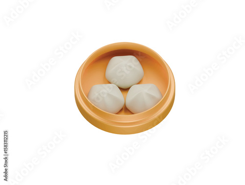 dim sum icon 3d illustratioin render