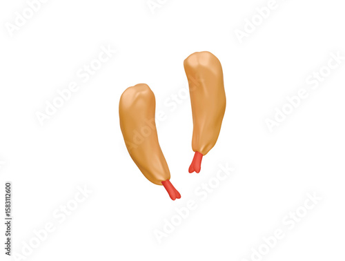 shrimp  tempura icon 3d illustration render